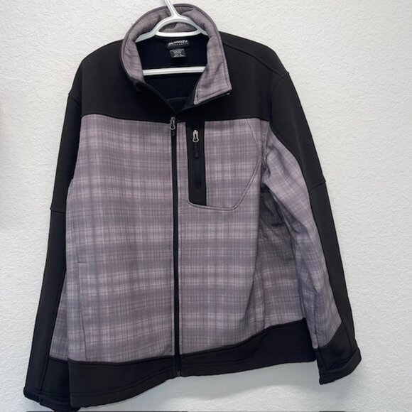 SNOZU Jacket Mens XL Black Gray PERFORMANCE Fleece Full Zip Outdoor Top - Picture 6 of 8